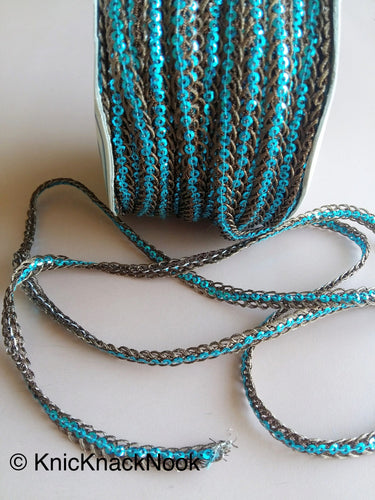 Wholesale Bronze Lace Trim With Purple / Blue / Pink Sequins, Approx. 6 mm wide - 200317L345 / 46 / 47